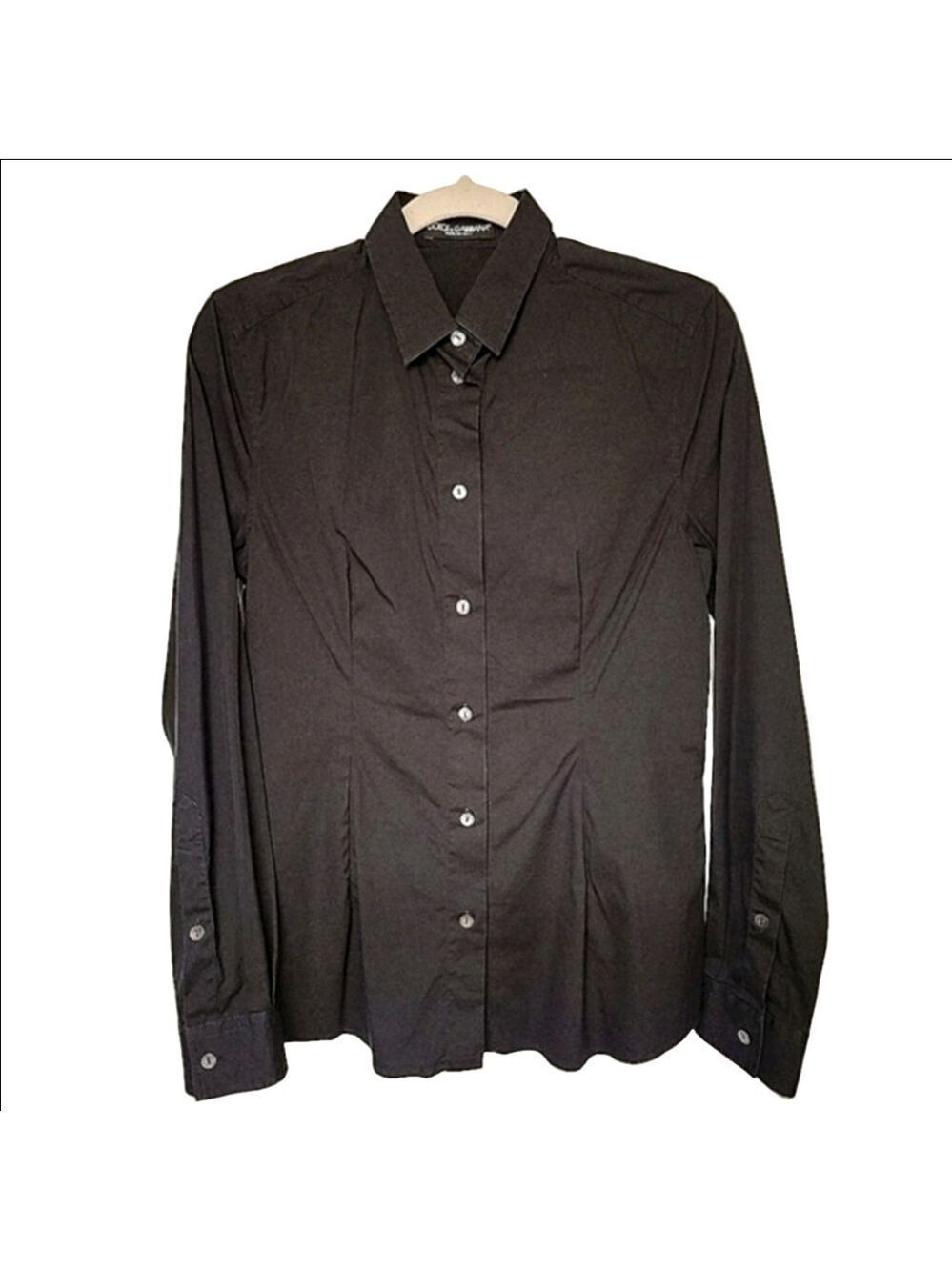 Vintage Dolce & Gabbana Minimalist Button Down Shirt Long Sleeves Black EU42